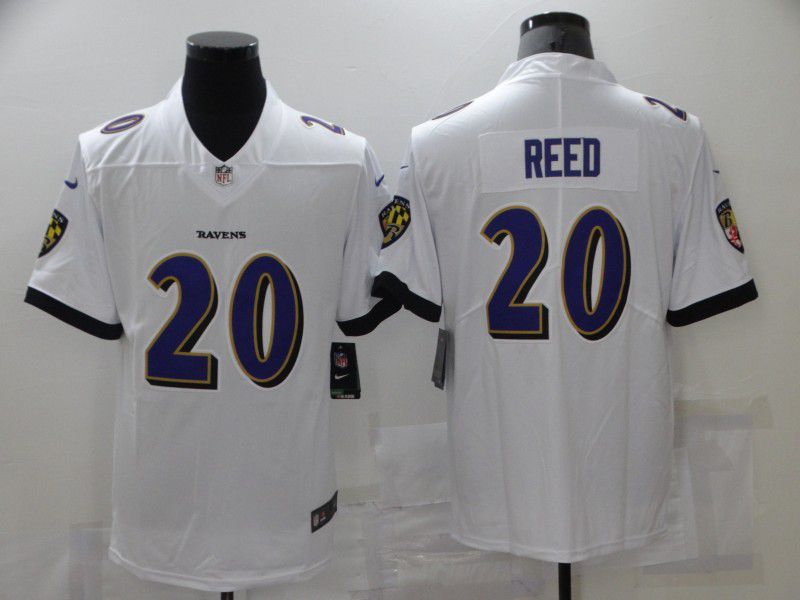 Men Baltimore Ravens #20 Reed White Vapor Untouchable Limited Player 2021 Nike NFL Jersey